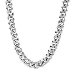 Stainless Steel Beveled Cuban Chain Necklace - Male Daily Birthday