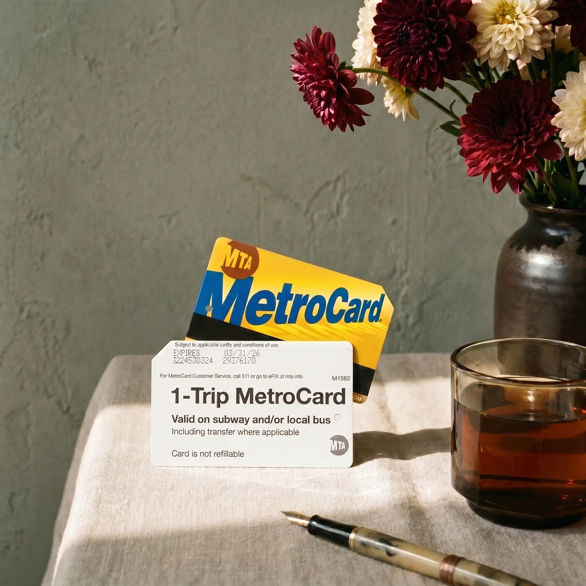 NYC MetroCard 1-Trip Collectible - Final Swipe-Era Card Before Tap Payment Implementation