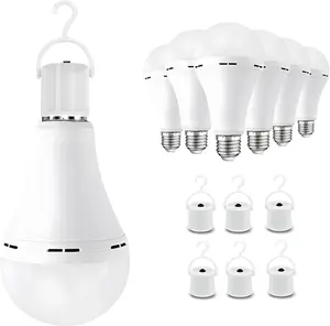 6 Pack A19 15 Watt Rechargeable Light Bulbs Emergency Light Bulb for Home, Led Bulb with Self-Charging, Light Bulb 1200mAh Battery Powered Backup Light Bulbs for Daily Use,for Home Bedroom Kitchen Living Room Office Lamp