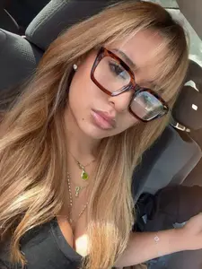 Women's Leopard Print Square Plastic Frame Blue Light Blocking Glasses, Fashion Transparent Lenses, Lightweight Comfortable for Daily Wear, Square Frames Glasses