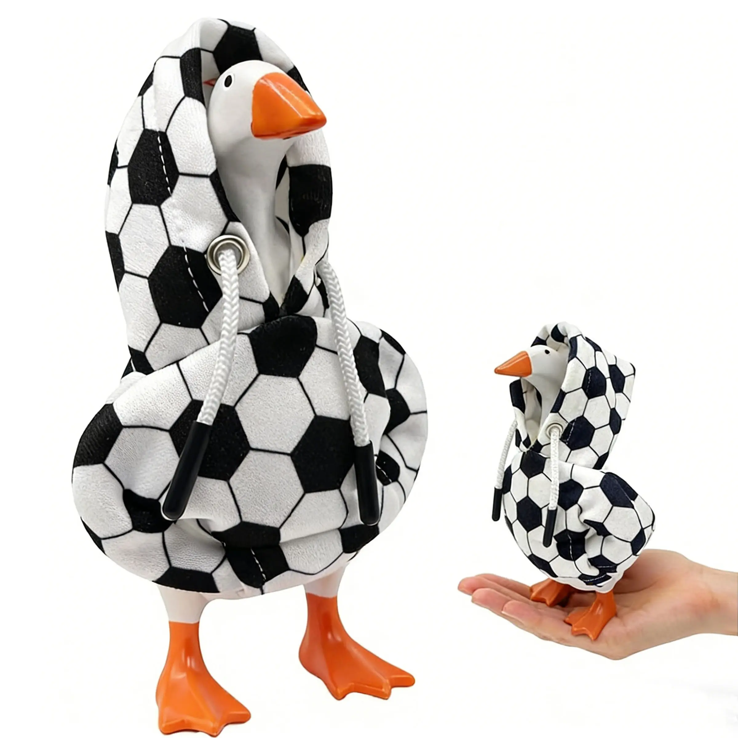 7-Inch Desktop Goose Outfit Set with Hoodie — Mini Desktop Goose Soccer Costume, Suitable for Magnetic Goose Statues and Desktop Decor, Home Ornament, Desktop Decoration Ornament