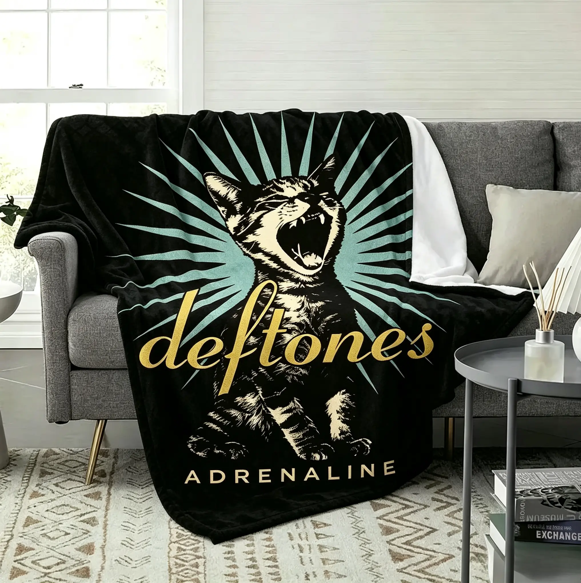 Deftones Metal Band Blanket Soft Deftones Around  Tapestry Comfortable Plush Bedding Throws For Couch Chair Sofa Bed Camping Flannel Bedspread Bed Cover