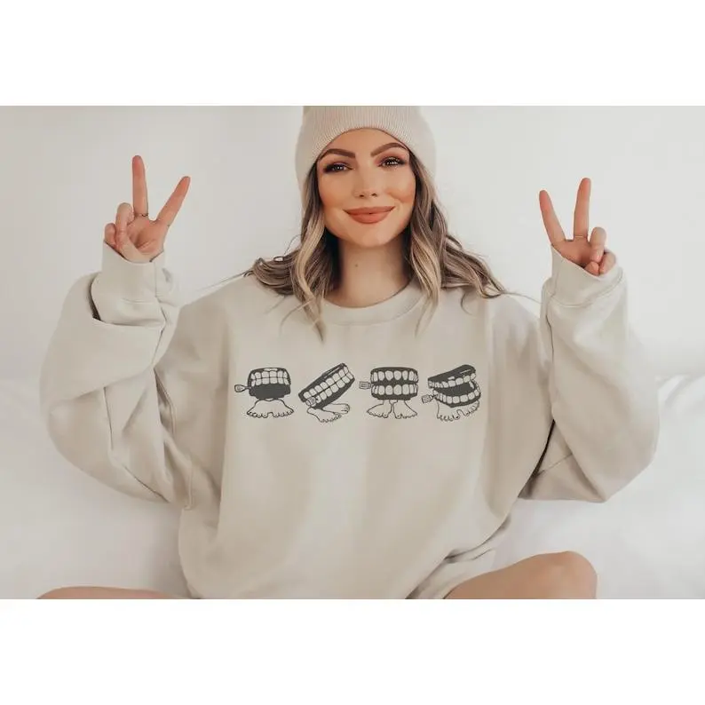 Funny Dentist Sweatshirt Dental Hygienist Assistant Crewneck Tooth Fairy Dental School Student Shirt RDA Dental Squad Gift For Her Womenswear Check
