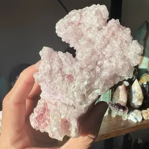 Natural pink crystal cluster