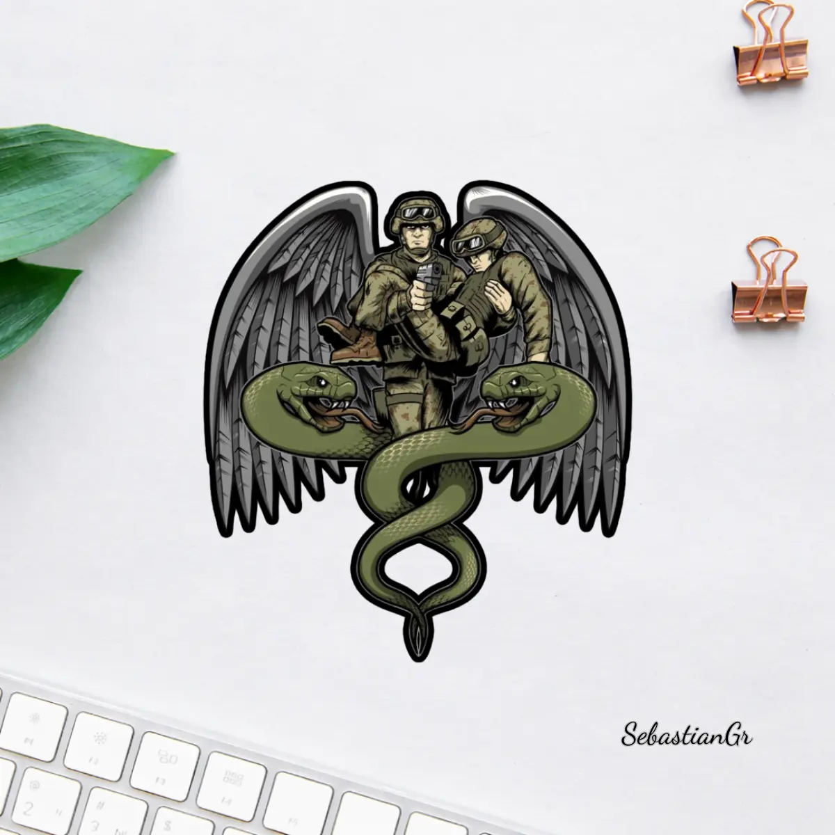 Combat Medic Angel Sticker, Military Rescue Decal, Tactical Soldier Art ...