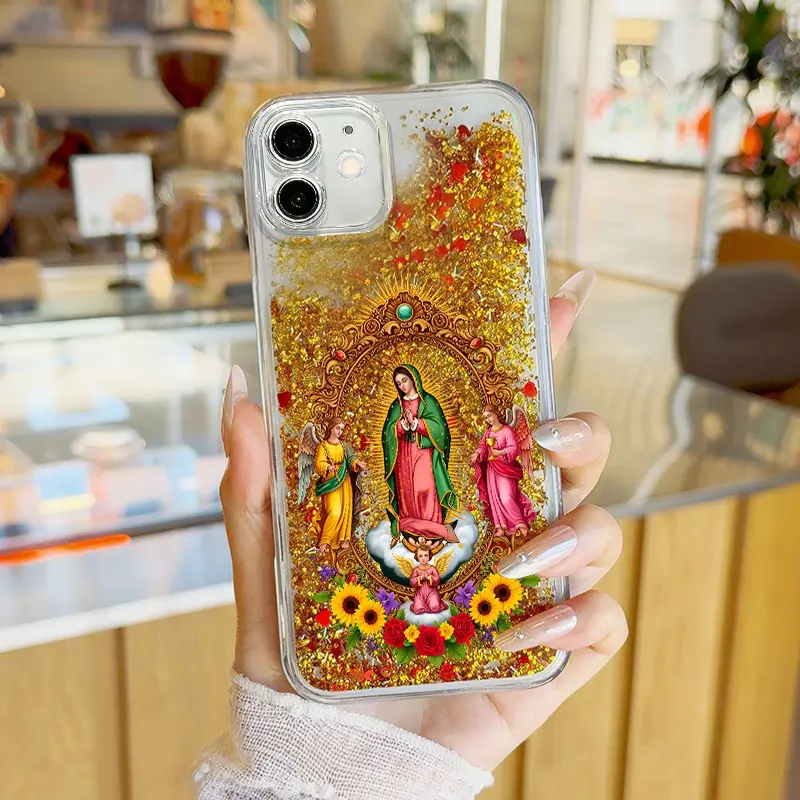 Suitable for [iPhone 11] high-end  phone case，the latest quicksand phone case Virgende Guadalupe Phone Case, Four-corner airbag drop protection,Protective Silicone Cover, Protection Durabl.YM99
