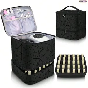 Large Capacity Clear PVC Cosmetic Bag for Women, Transparent Makeup Organizer with Nail Polish Storage, Portable Beauty Travel Tote for Manicure Tools, Skincare & Daily Essentials