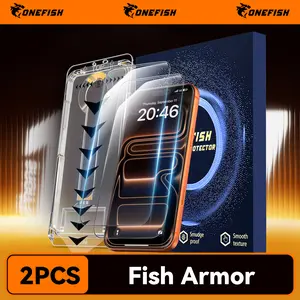 OneFish Privacy Screen Protector 2 Pack for Samsung iPhone Clear Anti-Peeping Dust-Free Anti-Fingerprint Shockproof Drop Protection Enhancement Installation Cover Protective Smartphone