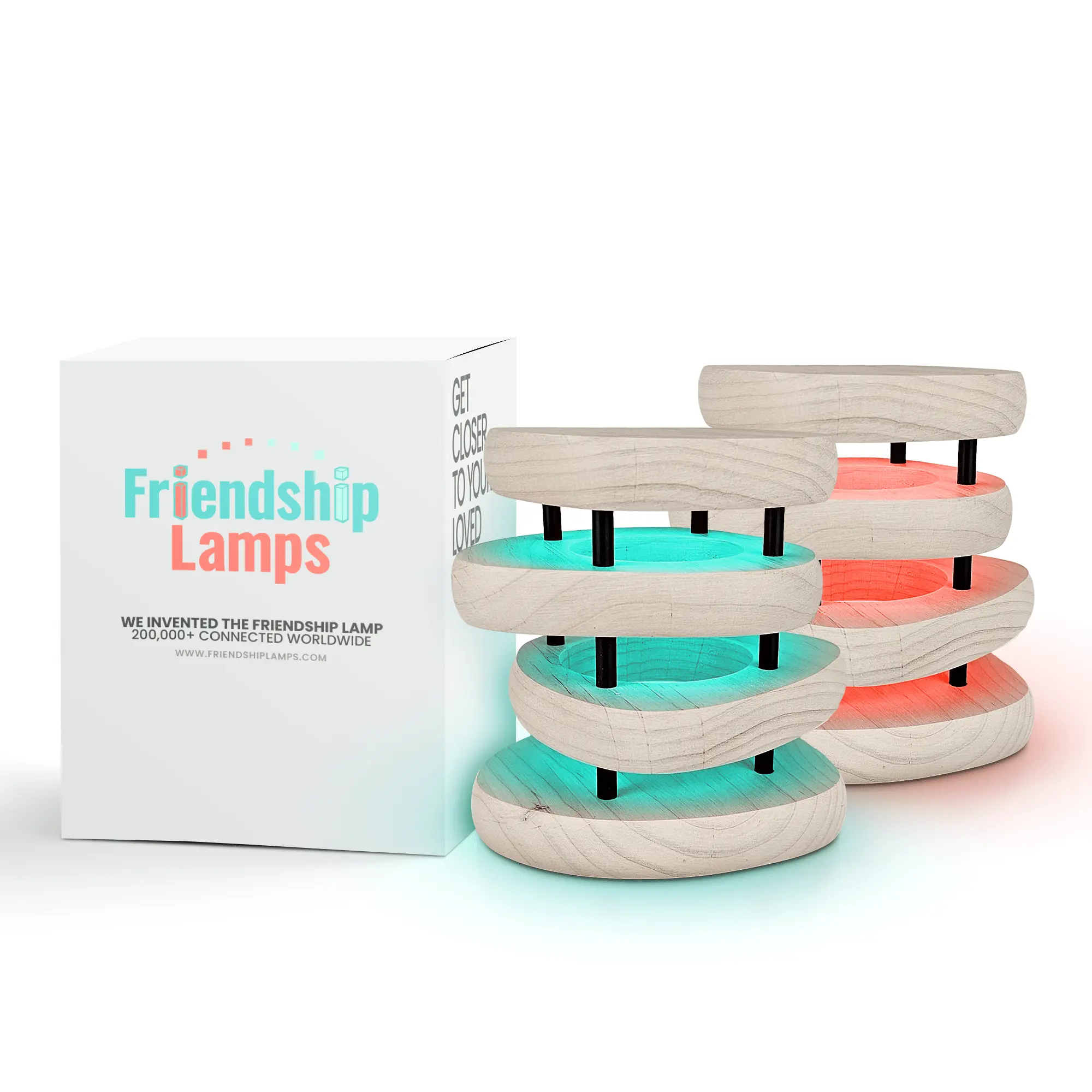 Mid-Century Design Friendship Lamp — White & Black Finish | Retro Wi-Fi Touch Lamp for Connection