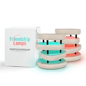 Mid-Century Design Friendship Lamp — White & Black Finish | Retro Wi-Fi Touch Lamp for Connection