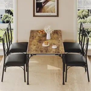 【Garvee】 Kitchen Table and Chairs for 4, 5 Piece Dining Table Set, Modern Vintage, Small Space Apartment, Home