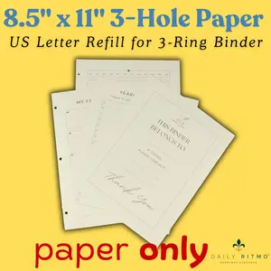 DAILY RITMO 3-Hole Loose Leaf Paper Refill for 3-Ring Checkered Binder | Extra Wide Ruled Daily to Do List Note Taking Writing Pages