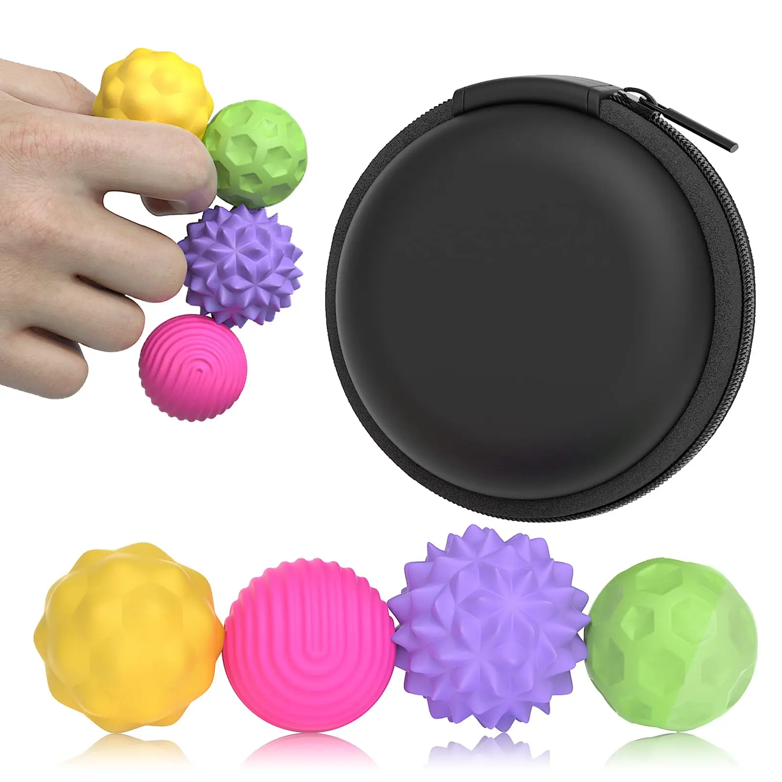 4pcs Silent Silicone Magnetic Balls with Storage Bag, Creative Texture Design, Office Desktop Leisure Items, Portable and for great Long-Distance Bus Travel