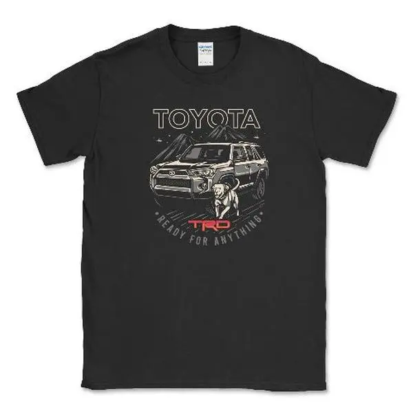 Toyota 4Runner TRD Dog Lover T-Shirt Durable Cotton Men's Casual Crewneck Short Sleeve Graphic Tee Stylish Breathable Furry Streetwear Menswear Top Fabric Short Sleeve T-shirt Toyota Racing Development, Shortsleeve, Round Neck, Tshirt