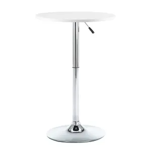 LSSPAIDA Adjustable Height Rotating Bar Table, Wooden Tabletop, Metal Base