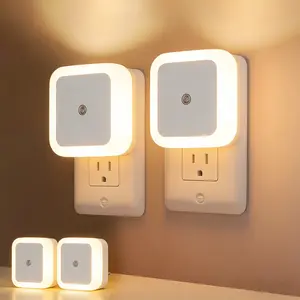 【6 Pack】 LED Night Light Plug in Anti-Fall, Modern Night Lights Plug into Wall, Warm White Dusk to Dawn Sensor, Night Lights for Hallway Bedroom Stairway Bathroom Living Room, Baby Nursery