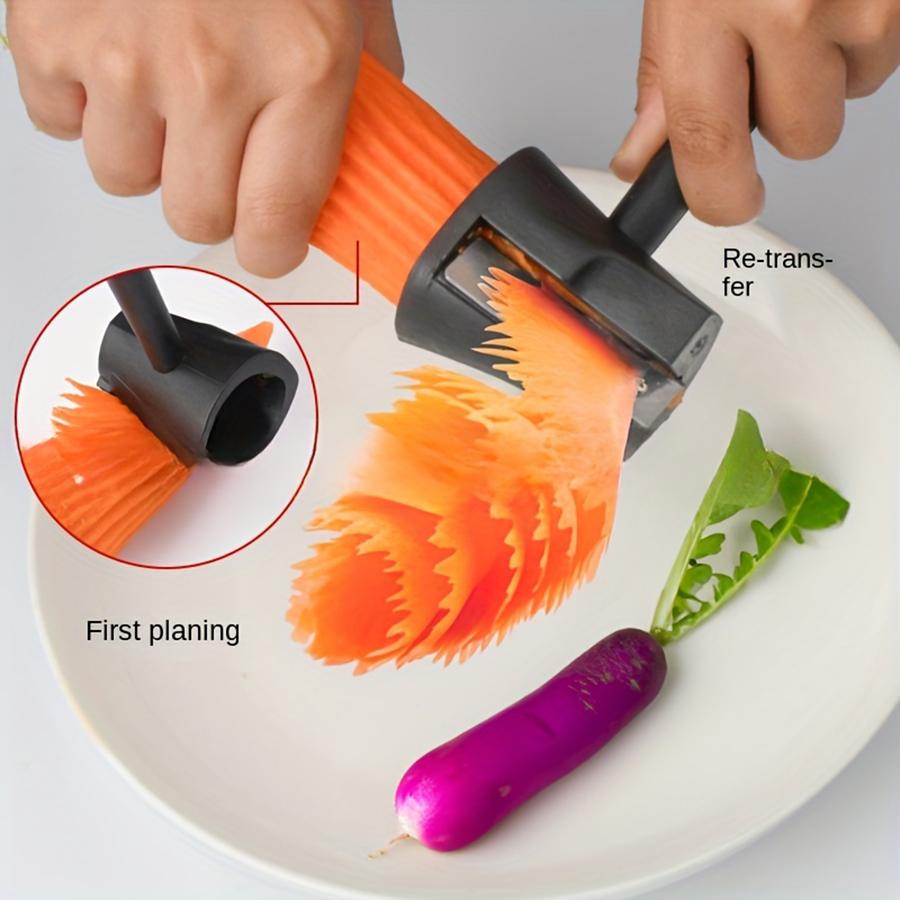 Multi-Functional Vegetable Peeler & Sharpener, Food Grade Safe Kitchen Tool, Carrot Curler for Creative Garnishing, Easy Manual Use