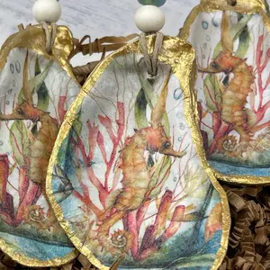 Seahorse Oyster Shell Ornament