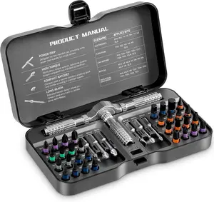 40 In 1 Ratcheting  Set,Multi S2 Steel Bits with Detachable Ratchet Handle,Ratchet  Set for Furniture Assembly, Electronics Repair, Bicycle,DIY