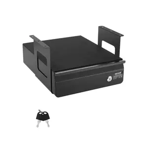 fathersdaygift VEVOR13WideUnderDeskDrawerSlideOut, UnderDeskMountedPull-outDrawerAttachment, HiddenDesktopStorageOrganizer, Lockable UnderTablePencilDrawerforSitStandWorkstation, 14x13x7in