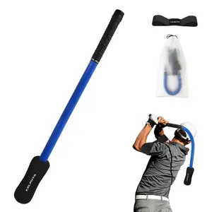 New Golf Swing Trainer Set - Golf Swing Training Aid, EVA Golf Warm Up Stick for Swing Posture Training, Improved Golfers Swing and Master Tempo, Included Swing Correcting Arm Band, Golf Accessories - Blue