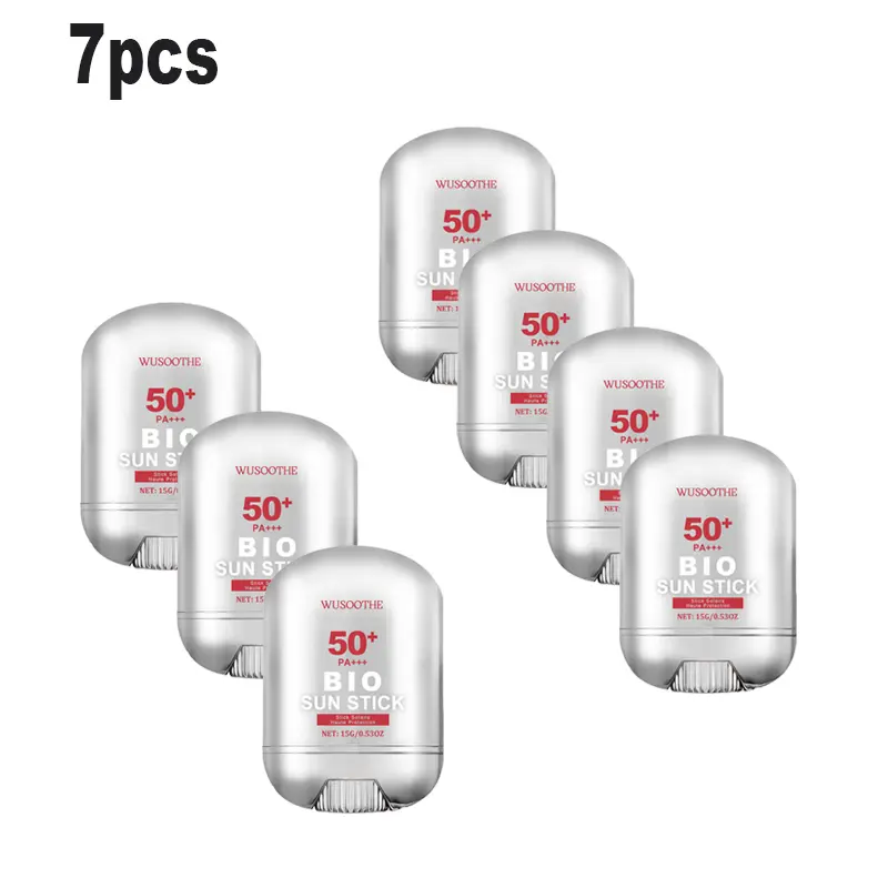 7PCS, Affordable PA+++ Sunscreen Sticks, Bio Sun Stick Unisex Beach Protection Waterproof Sunscreen Stick Refreshing, non-greasy, easy to apply, SPF50+, 15g/stick