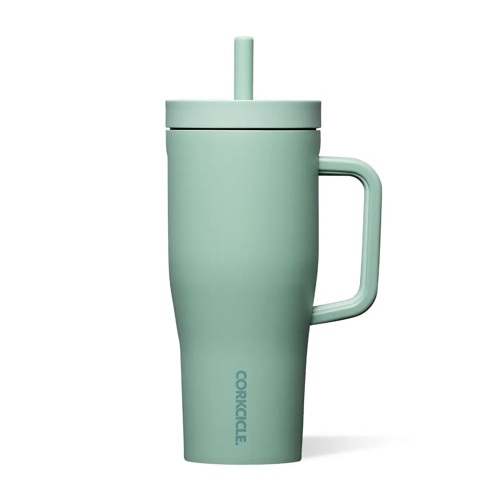 Corkcicle 22oz Cruiser Tumbler Water Bottle - Leakproof, Insulated, Portable Kitchenware with Silicone Built-in Straw Handle, Lid, 20-Hour Cold Retention, Dishwasher Safe, Black Coffee Beverage Cooler Bottles