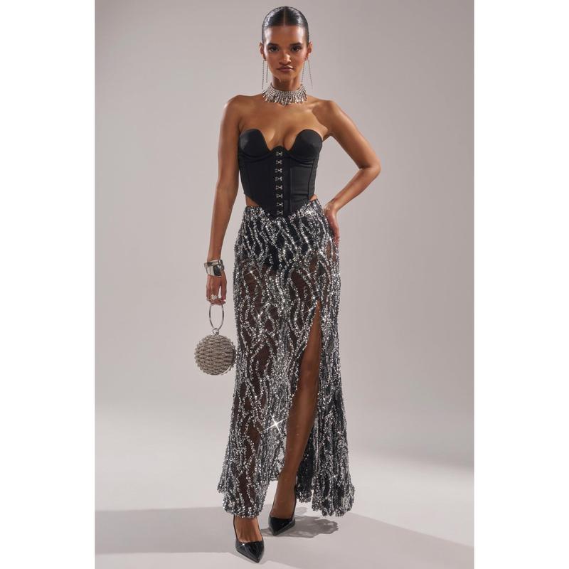 BEAUTIFUL SEQUIN MAXI SKIRT