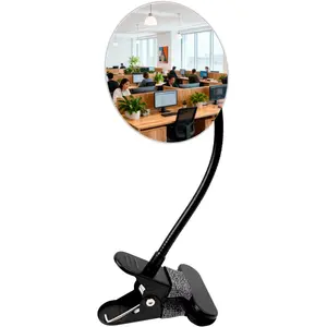 3.54-inch Clip-On Security Mirror Convex Partition Mirror for Personal Safety and Security Desktop Rearview Monitor, Suitable for Offices and Warehouses