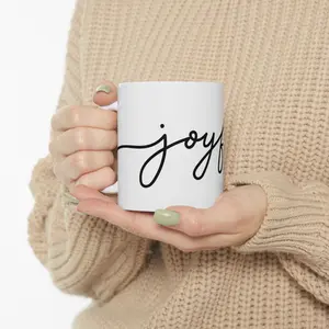 Joyful Ceramic Mug, (11oz, 15oz), Christmas Coffee Mug