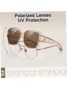 Polarized Sunglasses Fit Over Glasses for Men Women, Oversized Square Sun Glasses UV400 Protection Shades,Face Shadow Polarized Sunglasses Fit Over Glasses, Sunglasses for Women to Go Over Glasses UV Protection Lightweight