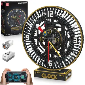 Mould King 10160 Cyberpunk Grand Clock Building Blocks Set, 3675+ Pcs Real-Time Clock Model Kit with Mechanical Gears, App Control Electric Building Model Kit, Creative Gift Toys for Adults Kids