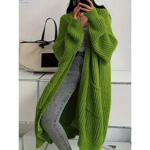 NewWomen's Loose-Fit Knitted Cardigan Sweater, Fall & Winter Casual Long Sleeve Top, Plus Size Elegant Daily Wear Outerwear Can be used with a raincoat