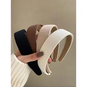 Solid Color Wide Soft Hair Hoop for Women & Girls, Elegant Minimalist Hair Accessories. Perfect for Thick Hair & Daily Wear.