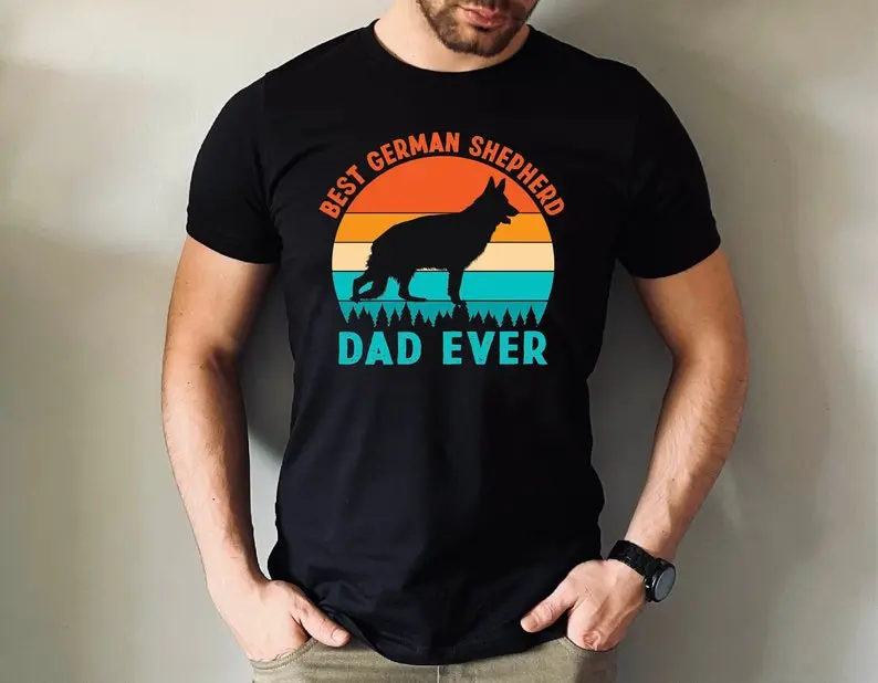 Best German Shepherd Dad Ever Shirt, German Shepherd Owner Men Gift Tee, Father's Day Shepherd Daddy Gift Tshirt