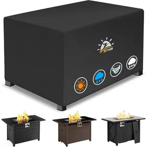 Fire Pit Cover Rectangular 44 Inch - Fire Table Cover Rectangle Duty & Waterproof, 600D Propane Gas Firepit Cover Rectangular Fade & Resistant - 44 x 28 x 24 Inch