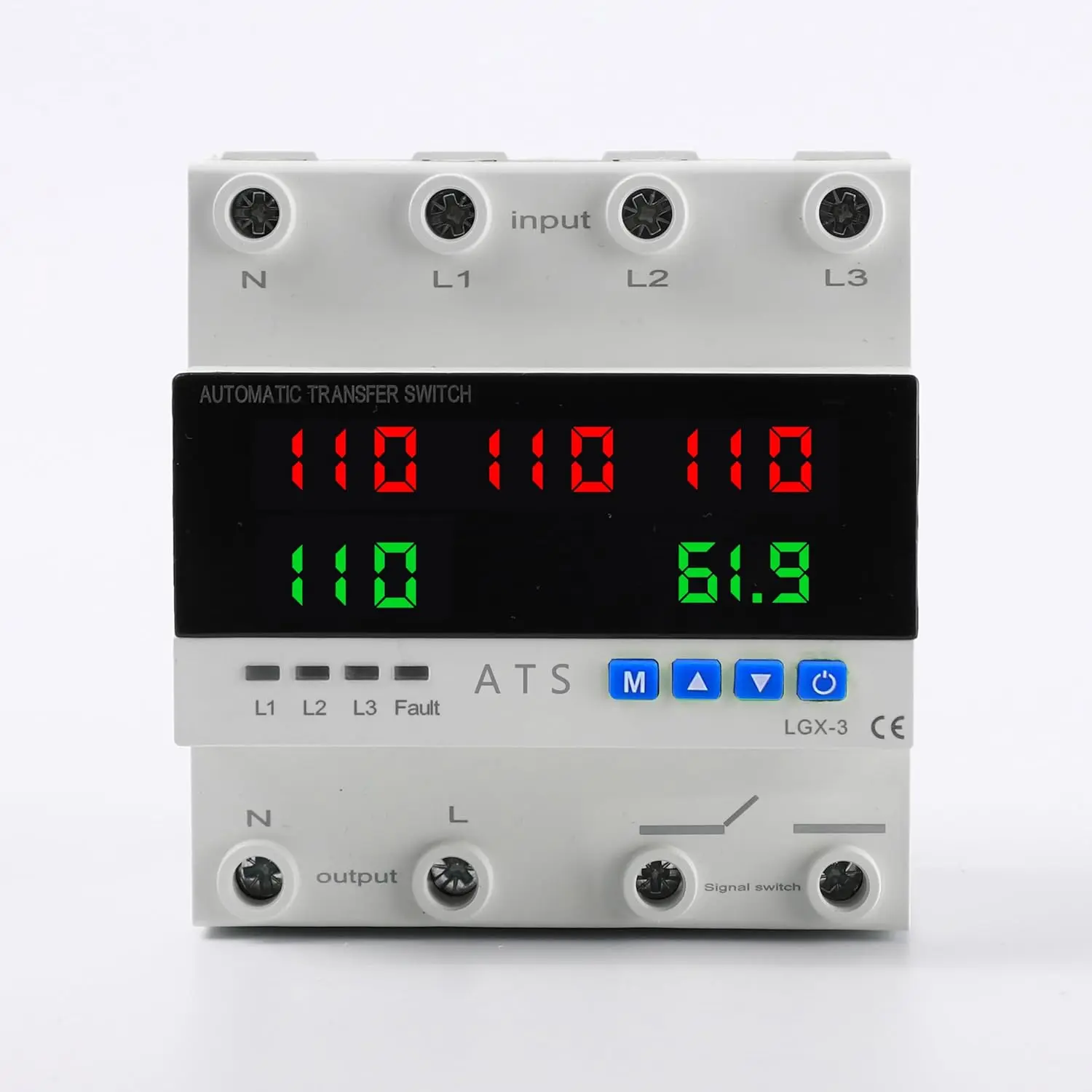 4P Automatic Transfer with LCD Display, 63A Triple Power ATS with 5 ...
