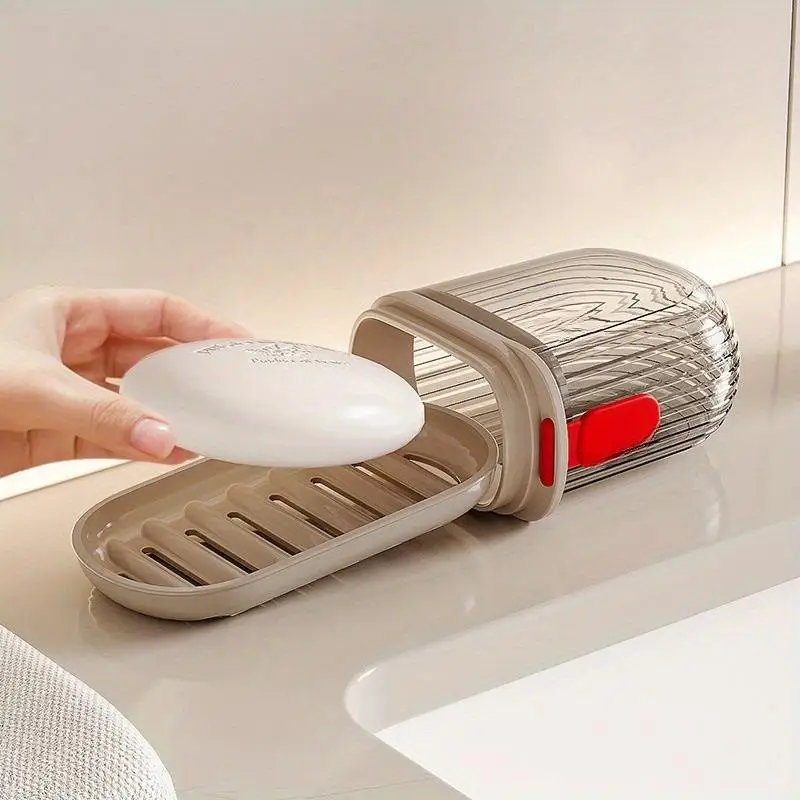 Travel Soap Dish Box, 1 Count Soap Bar Holder with Lid, Soap Bar Case, Soap Storage Box for Home Bathroom & Travel, Bathroom Supplies