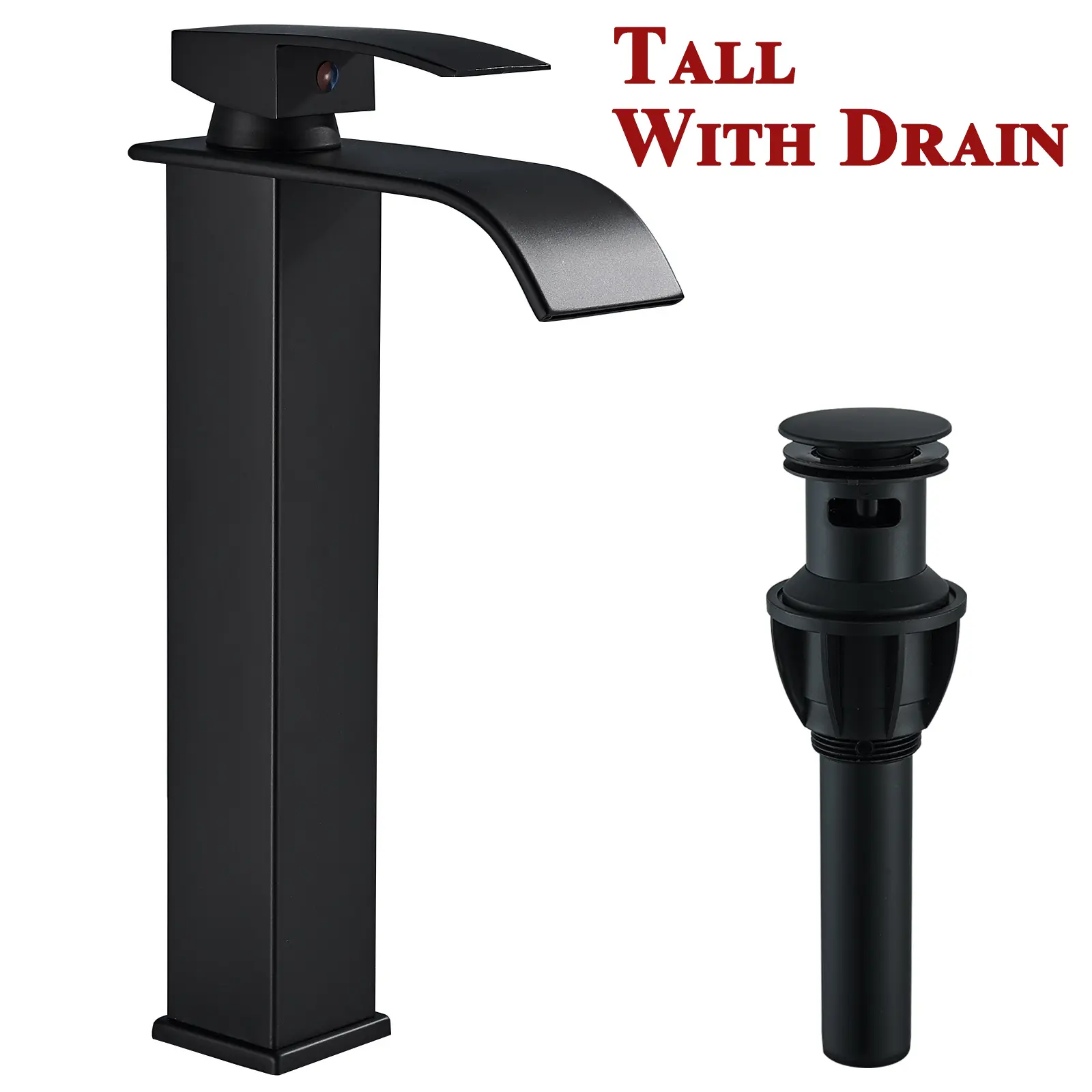 Tall Matte Black(with Drain)