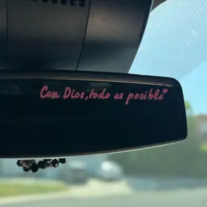 Con Dios Todo Es Posible Set of 2 Rearview Mirror Vinyl Decal Sticker Many Colors