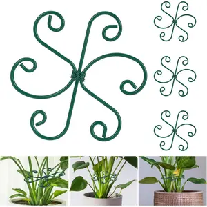 4 count Monstera Support, Green Iron  Stabilizer   Stem Support Structures for Indoor & Outdoor Thriving Growth