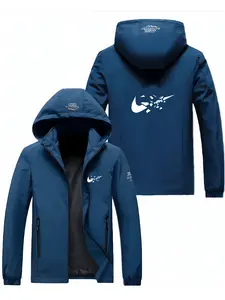 Crafted Print Hoodie Jacket, Distinctive Color Block Design, Soft Polyester Fabric Comfort, Ideal for Daily Commute & Spring/fall Seasons