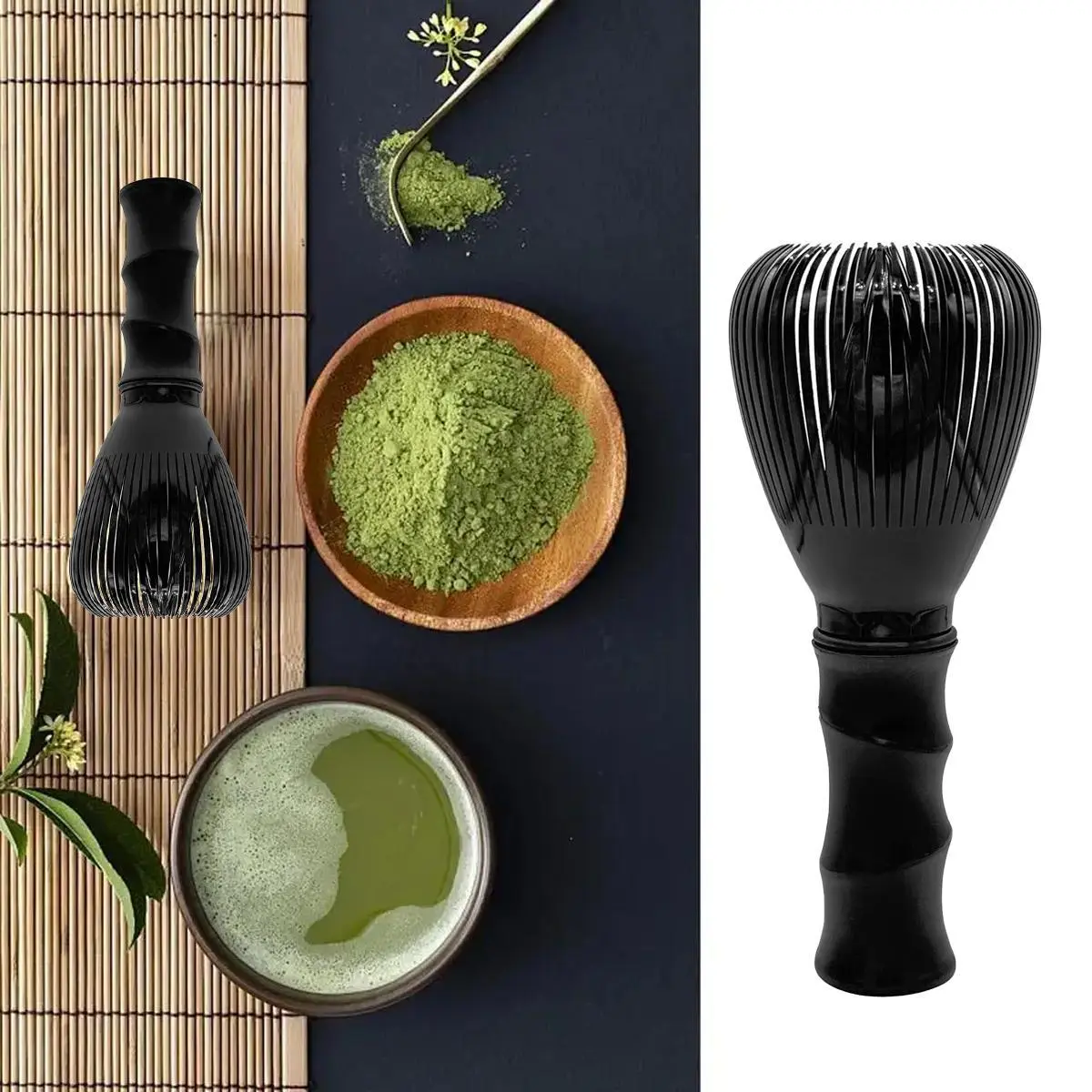 Traditional Matcha Whisk Reusable Resin Matcha Whisk Chasen Dishwasher Safe Matcha Stirrer Matcha Green Tea Powder Preparation Prepare Japanese Matcha Tea (Z_Coffee)