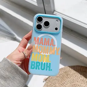 Magnetic  Fashion phone case suitable for iPhone 17 17promax 17pro 17air 16 15 14 13 12  Plus Pro Max full protective shockproof bold protection  phone casing cover for MagSafe with MAMA MOMMY MOM BRUH
