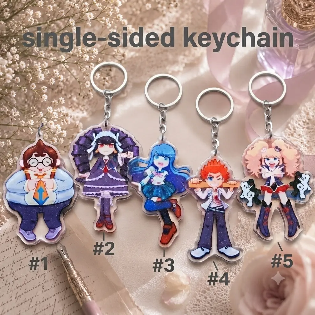 Cute Anime Gamer Acrylic Keychain Cartoon Character Pendant Clear Bag Charm Aesthetic Accessories For Fans