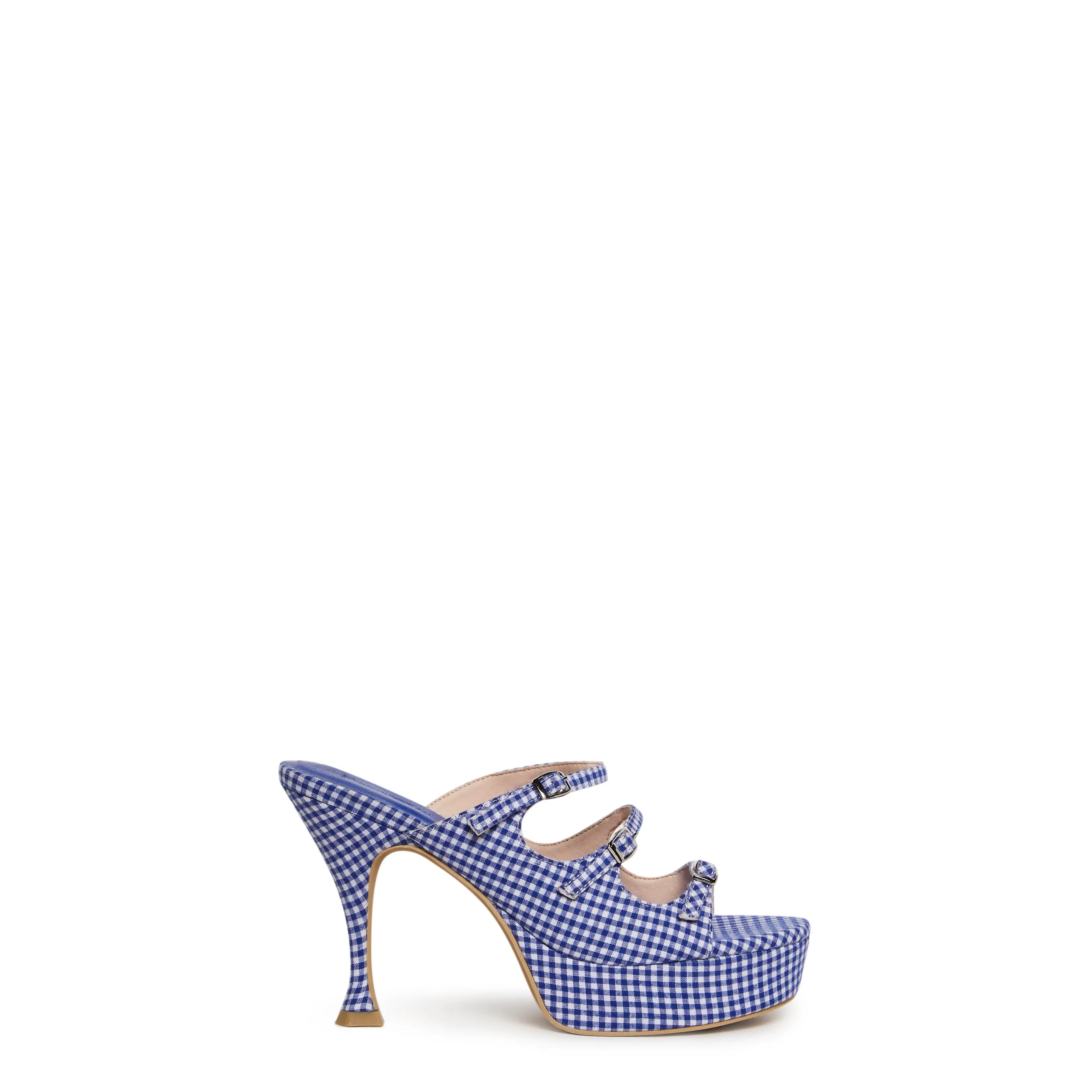 Lana Strappy Platform Heel - Gingham