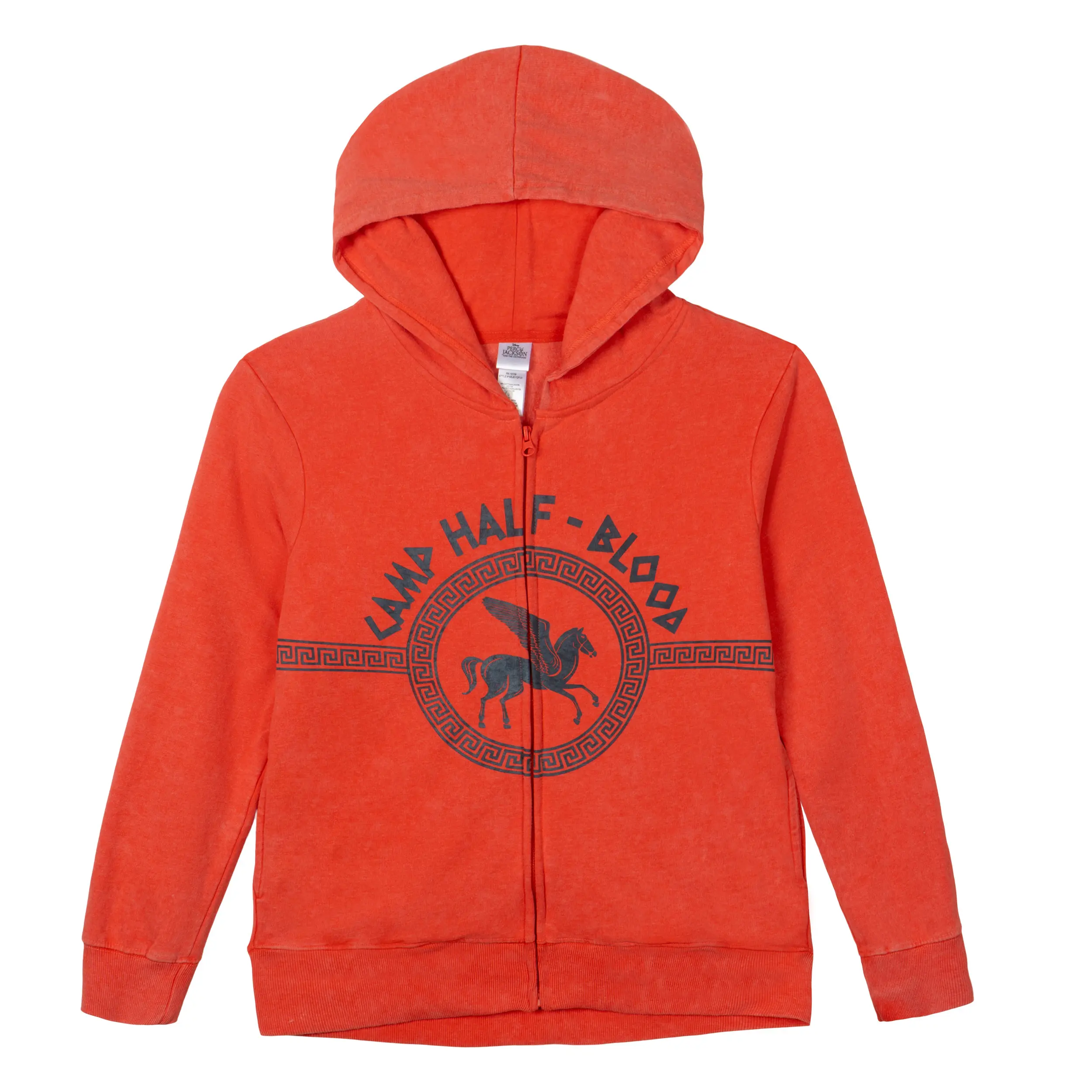 Disney Percy Jackson Hoodie, Unisex Mineral Washed Fleece Zip-Up Sweatshirt with Jersey-Lined Hood and Graphic for Casual & Cosplay Wear, Character-Themed Unisex Hoodies & Active, Family Cosplay, Flexible Ribbed Cuffs, Machine Washable, Soft Jersey-Lined