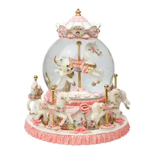 Carousel Design Music Box, Flower, Color Changing LED Lights Musical Box Desk Ornament, Gift for Girl, Teen Girl Gifts, Home Decor for Living Room Bedroom [battery Required, without Battery]