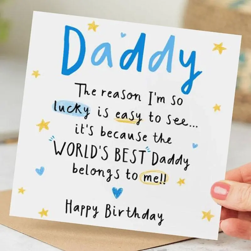 World's Best Daddy Belongs To Me Lettering Birthday Card, Personalised Card, Birthday Gift for Dad, Birthday Present, Gift for Dad, Positive Message Card