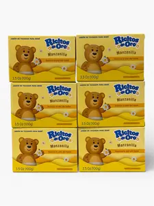 Ricitos de Oro Baby Cleansing Bar Soap with Extract Calming Effect, Chamomile, 6-Pack of 3.5 Oz Each Soap, 6 Soaps Baby Skin Care Hypoallergenic Hydration Grisi Skin Care